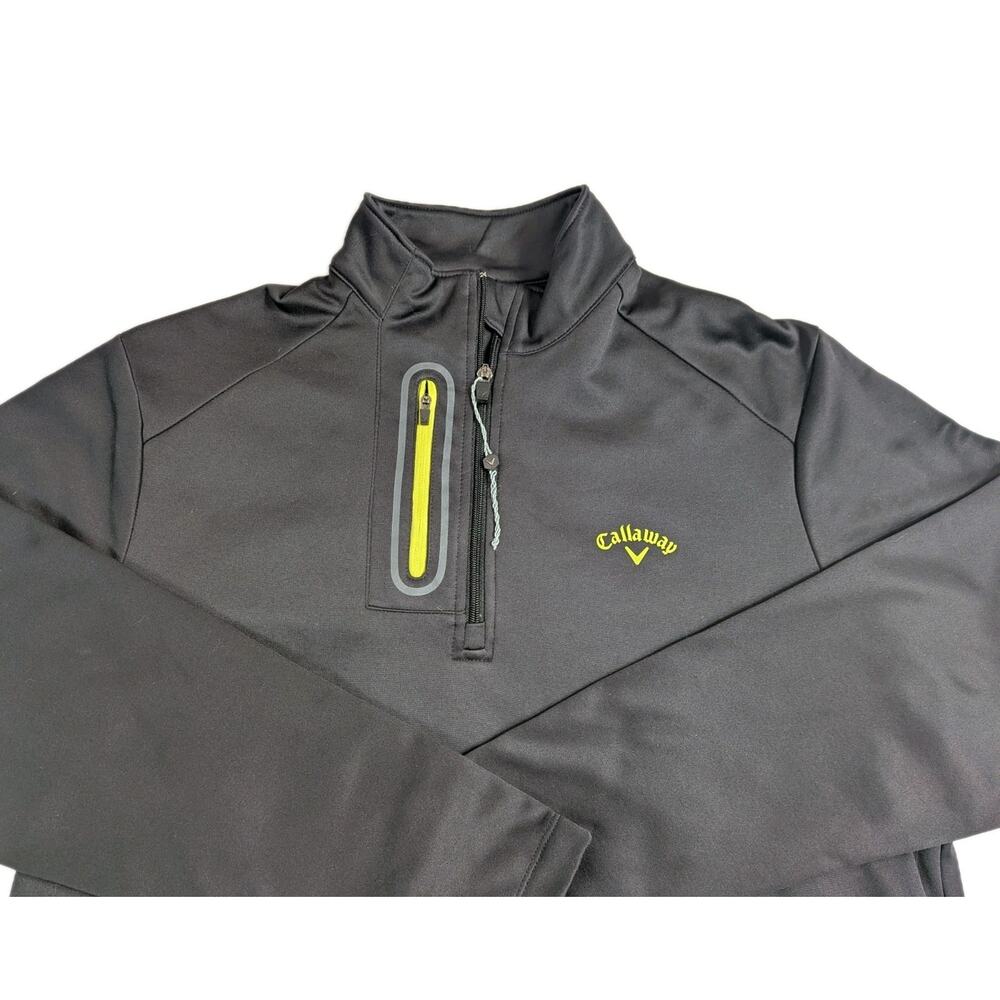 Callaway Golf pullover 1/4 Zip Sweatshirt Men's Medium Black Long Sleeve
